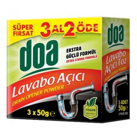 DOA LAVABO AÇICI TOZ 3X50GR DOA LAVABO AÇICI TOZ 3X50GR