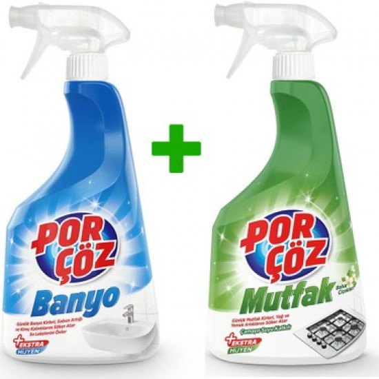 PORÇÖZ BANYO SPREY+MUTFAK SPREY 750ML PORÇÖZ BANYO SPREY+MUTFAK SPREY 750ML