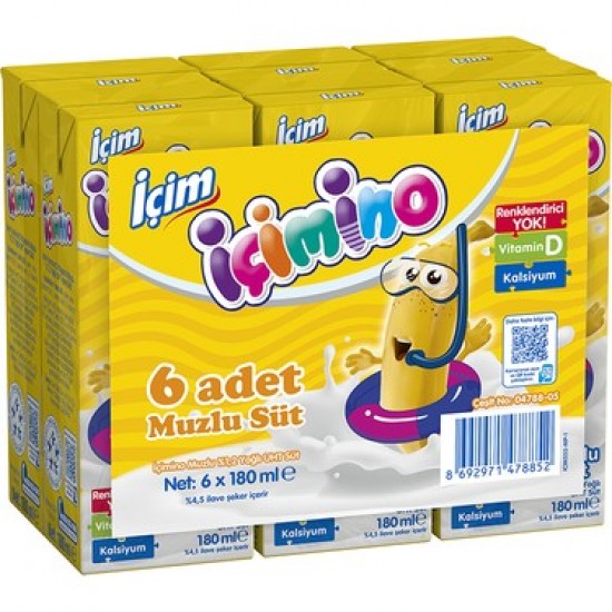 İÇİM İÇİMİNO MUZLU SÜT 180ML 24AD İÇİM İÇİMİNO MUZLU SÜT 180ML 24AD